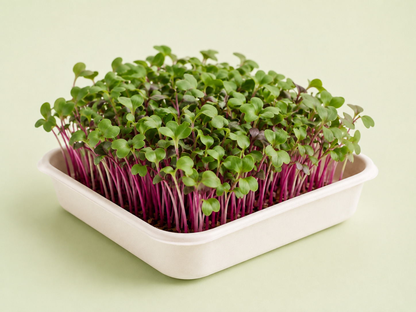 Fresh microgreens growing in a tray